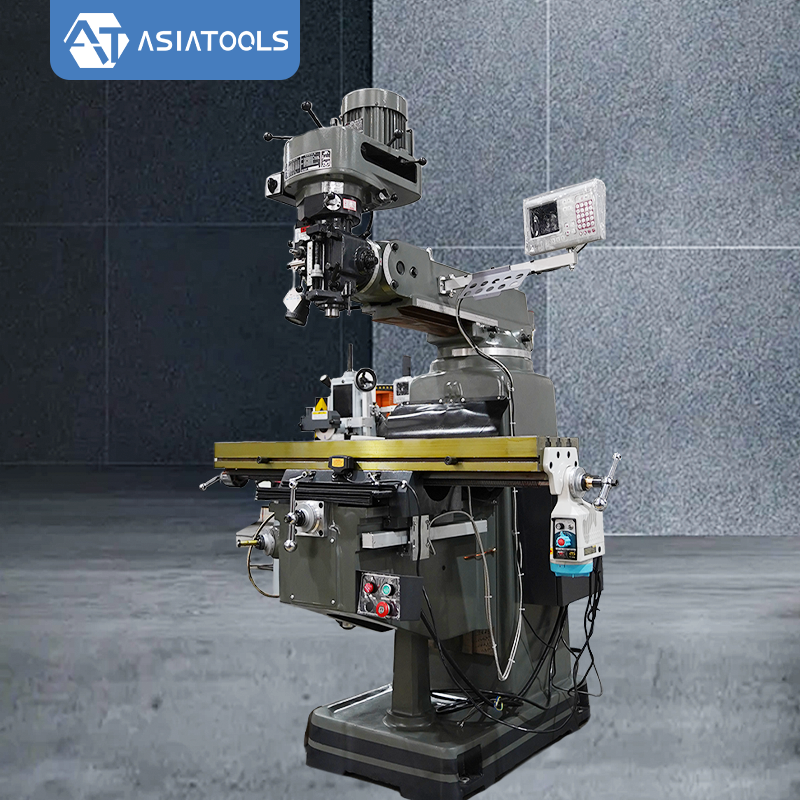 Turret milling machine with table feed controls