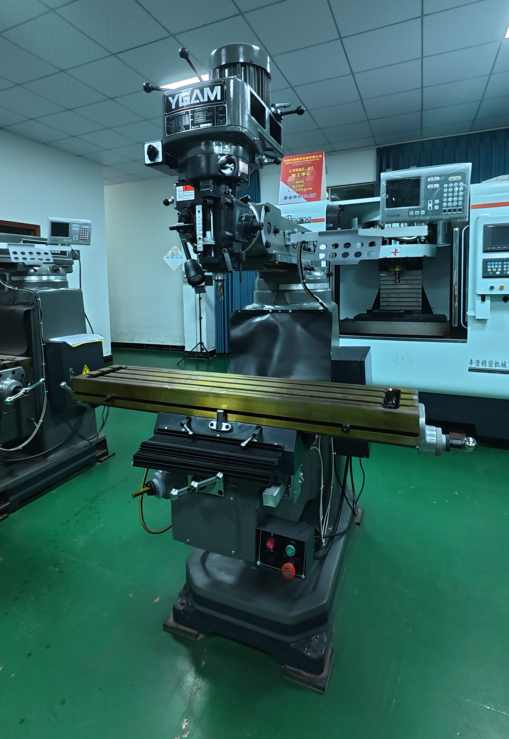 Turret milling machine in a workshop